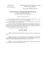 Quyet dinh 15 20 7 2001 Dinh muc chi phi tu van dau tu va xay dung