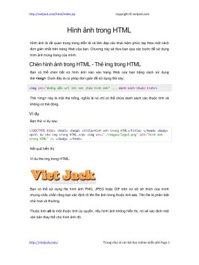 Hình ảnh trong HTML | 190 thẻ HTML hay nhất PDF hinh anh trong html