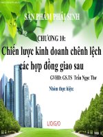 Thuyết trình môn sản phẩm phái sinh chiến lược kinh doanh chênh lệch các hợp đồng giao sau 