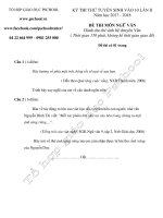 KỲ THI THỬ TUYỂN SINH VÀO 10 LẦN II Năm học 2017 - 2018 ĐỀ THI MÔN NGỮ VĂN (HỆ CHUYÊN VĂN)