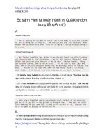 so sanh hien tai hoan thanh va qua khu don trong tieng anh