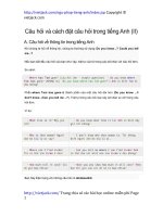 cach dat cau hoi trong tieng anh