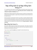 Nạp chồng toán tử và Nạp chồng hàm trong C++ | 101 bài hướng dẫn C++ hay nhất PDF