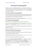 Text Search trong MongoDB | 41 bài học miễn phí MongoDB hay nhất mongodb text search