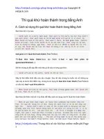 thi qua khu hoan thanh trong tieng anh