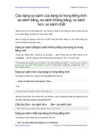 cac dang so sanh cua trang tu trong tieng anh