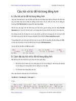 cau hoi voi tu de hoi trong tieng anh