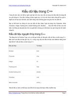 Kiểu dữ liệu trong C C++ | 101 bài hướng dẫn C C++ hay nhất PDF cpp data types