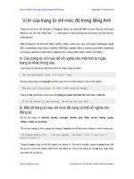 vi tri trang tu chi muc do trong tieng anh