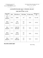 THCS Lich kiem tra hoc ky 2 dieu chinh 20162017