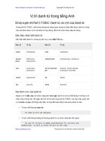 vi tri danh tu trong tieng anh