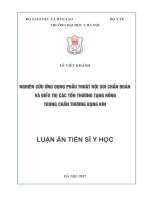 Nghiên cứu ứng dụng phẫu thuật nội soi chẩn đoán và điều trị các tổn thương tạng rỗng trong chấn thương bụng kín (FULL TEXT)