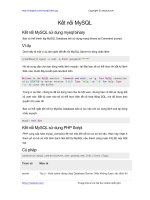 Kết nối MySQL | 50 bài hướng dẫn MySQL hay nhất PDF ket noi mysql
