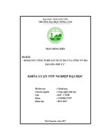 Khảo sát công nghệ sản xuất bia của công ty Bia Sài Gòn Phủ Lý. (Khóa luận tốt nghiệp)