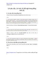 loi yeu cau loi moi loi de nghi trong tieng anh