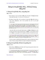 dong tu khuyet thieu will would trong tieng anh