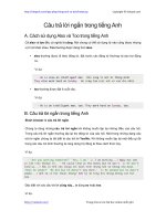 cau tra loi ngan trong tieng anh