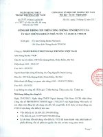 Công bố thông tin về việc sửa đổi bổ sung Điều lệ VCB