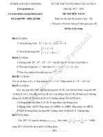 KỲ THI THỬ TUYỂN SINH VÀO 10 LẦN II Năm học 2017 - 2018 ĐỀ THI MÔN TOÁN (hệ chuyên Toán – Tin)