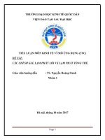 Tiểu luận môn kinh tế vĩ mô ứng dụng các chỉ số giá, lạm phát lõi và lạm phát tổng thể 