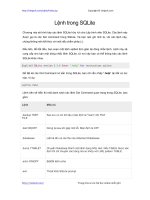 Lệnh trong SQLite | 54 bài học SQLite miễn phí hay nhất PDF lenh trong sqlite