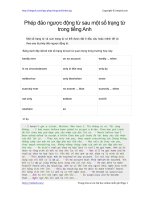 phep dao nguoc dong tu sau mot so trang tu trong tieng anh