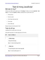 Toán tử trong JavaScript | 208 bài học Javascript miễn phí hay nhất PDF