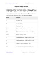 Regexp trong MySQL | 50 bài hướng dẫn MySQL hay nhất PDF regexp trong mysql