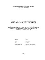 KHẢO SÁT PHẨM CHẤT TINH DỊCH VÀ KHẢ NĂNG SINH SẢN CỦA CÁC NHÓM ĐỰC GIỐNG TẠI TRUNG TÂM GIỐNG VẬT NUÔI LONG AN