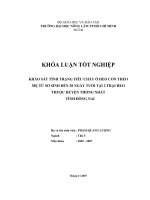 KHẢO SÁT TÌNH TRẠNG TIÊU CHẢY Ở HEO CON THEO MẸ TỪ SƠ SINH ĐẾN 28 NGÀY TUỔI TẠI 2 TRẠI HEO THUỘC HUYỆN THỐNG NHẤT TỈNH ĐỒNG NAI Họ