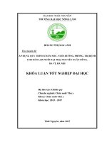 Áp dụng quy trình chăm sóc, nuôi dưỡng, phòng, trị bệnh cho đàn lợn nuôi tại trại Nguyễn Xuân Dũng  Ba Vì  Hà Nội. (Khóa luận tốt nghiệp)