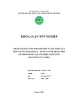 KHẢO SÁT KHẢ NĂNG SINH TRƯỞNG VÀ SỨC SỐNG CỦA HEO CAI SỮA GIAI ĐOẠN 21 – 60 NGÀY TUỔI THUỘC MỘT SỐ NHÓM GIỐNG TẠI XÍ NGHIỆP CHĂN NUÔI HEO THÂN CỬU NGHĨA