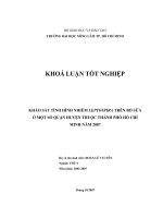 KHẢO SÁT TÌNH HÌNH NHIỄM LEPTOSPIRA TRÊN BÒ SỮA Ở MỘT SỐ QUẬN HUYỆN THUỘC THÀNH PHỐ HỒ CHÍ MINH NĂM 2007