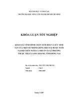 KHẢO SÁT TÌNH HÌNH CHĂN NUÔI HEO VÀ SỨC SINH SẢN CỦA MỘT SỐ NHÓM GIỐNG HEO NÁI ĐƯỢC NUÔI TẠI HỘ CHĂN NUÔI CÁ THỂ Ở VÀI XÃ PHƯỜNG THUỘC THỊ XÃ LONG KHÁNH, TỈNH ĐỒNG NAI