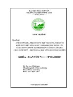 Ảnh hưởng của việc bổ sung bột tỏi , gừng, nghệ vào khẩu phần đến năng suất và chất lượng trứng của gà Isa Shaver nuôi tại trại chăn nuôi gia cầm khoa Chăn nuôi – Thú y  trường Đại học Nông Lâm Thái Nguyên (Khóa luận tốt nghiệp)