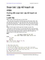 lap ke hoach ca nhan