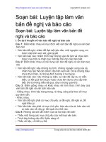 luyen tap lam van ban de nghi va bao cao