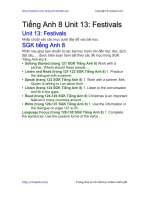 Unit 13 lớp 8: Festivals | Giải bài tập tiếng Anh 8 hay nhất tại VietJack