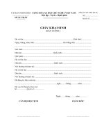 Thông tư số 01 2008 TT-BTP Hướng dẫn Nghị định số 158 2005 NĐ-CP về đăng ký và quản lý hộ tịch | Tư vấn pháp luật, hỗ trợ pháp lý 73860 TT1BTP3