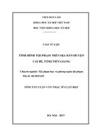 Tình hình tội phạm trên địa bàn huyện cái bè, tỉnh tiền giang (tt)