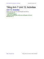 Unit 13 lớp 7: Activities | Giải bài tập Tiếng Anh 7 hay nhất tại VietJack PDF