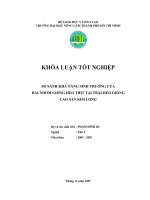 SO SÁNH KHẢ NĂNG SINH TRƯỞNG CỦA HAI NHÓM GIỐNG HEO THỊT TẠI TRẠI HEO GIỐNG CAO SẢN KIM LONG