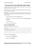 chuong trinh java dau tien hello world