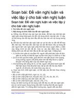 de van nghi luan va viec lap y cho bai van nghi luan