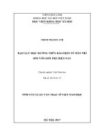 Bạo lực học đường trên báo điện tử Dân trí đối với giới trẻ hiện nay (tt)