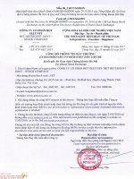 Thông báo về việc thay đổi mẫu dấu Công ty