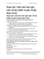 cach lam bai nghi luan ve mot tac pham truyen hoac doan trich