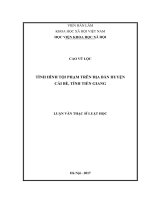 Tình hình tội phạm trên địa bàn huyện Cái Bè, tỉnh Tiền Giang