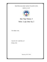 Bài tập nhóm: LUẬT DÂN SỰ 2
