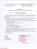 Thông Báo Thay Đổi Người Được Ủy Quyền Công Bố Thông Tin